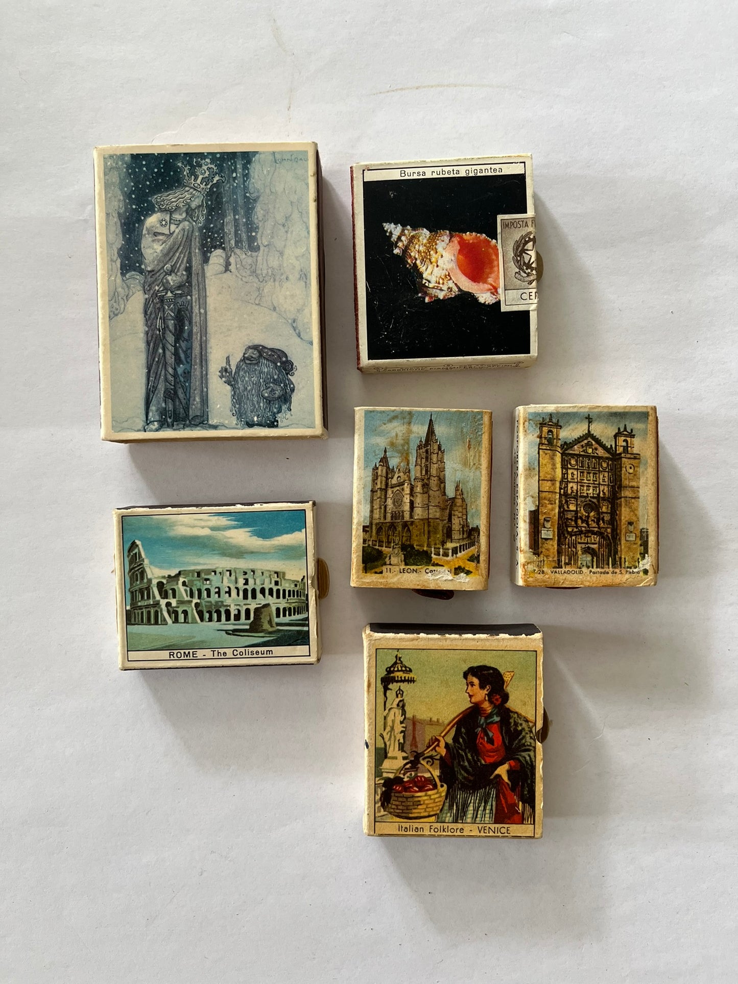 Set of old matchboxes