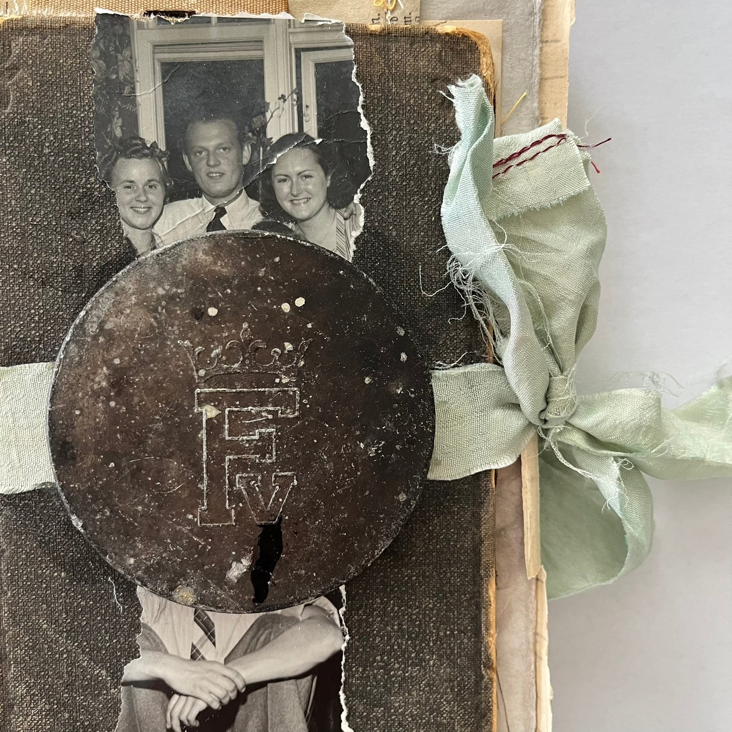 Journal with blue ribbon