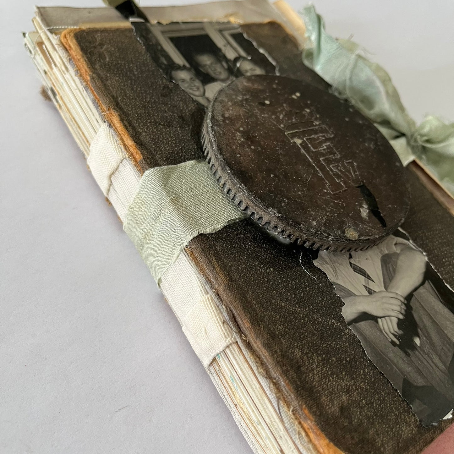 Journal with blue ribbon