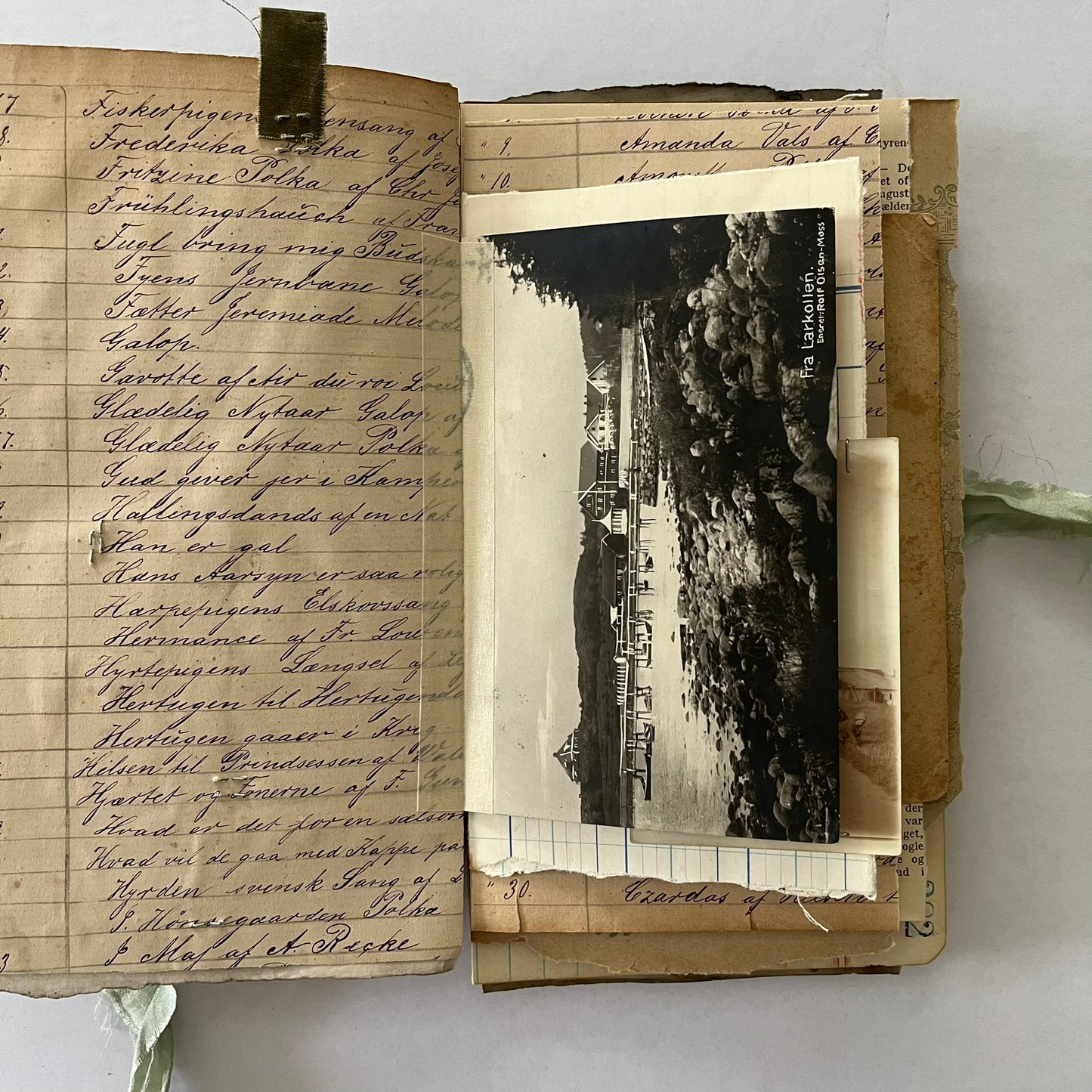 Journal with blue ribbon