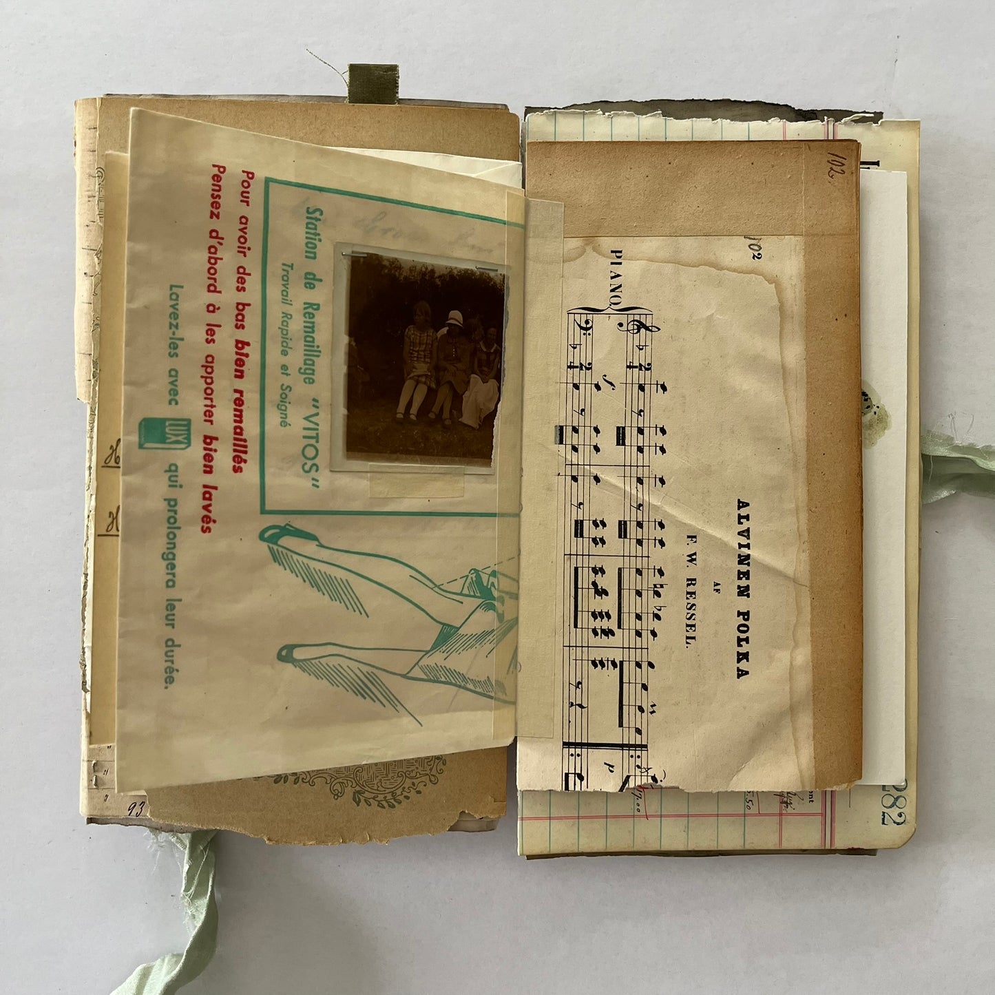 Journal with blue ribbon