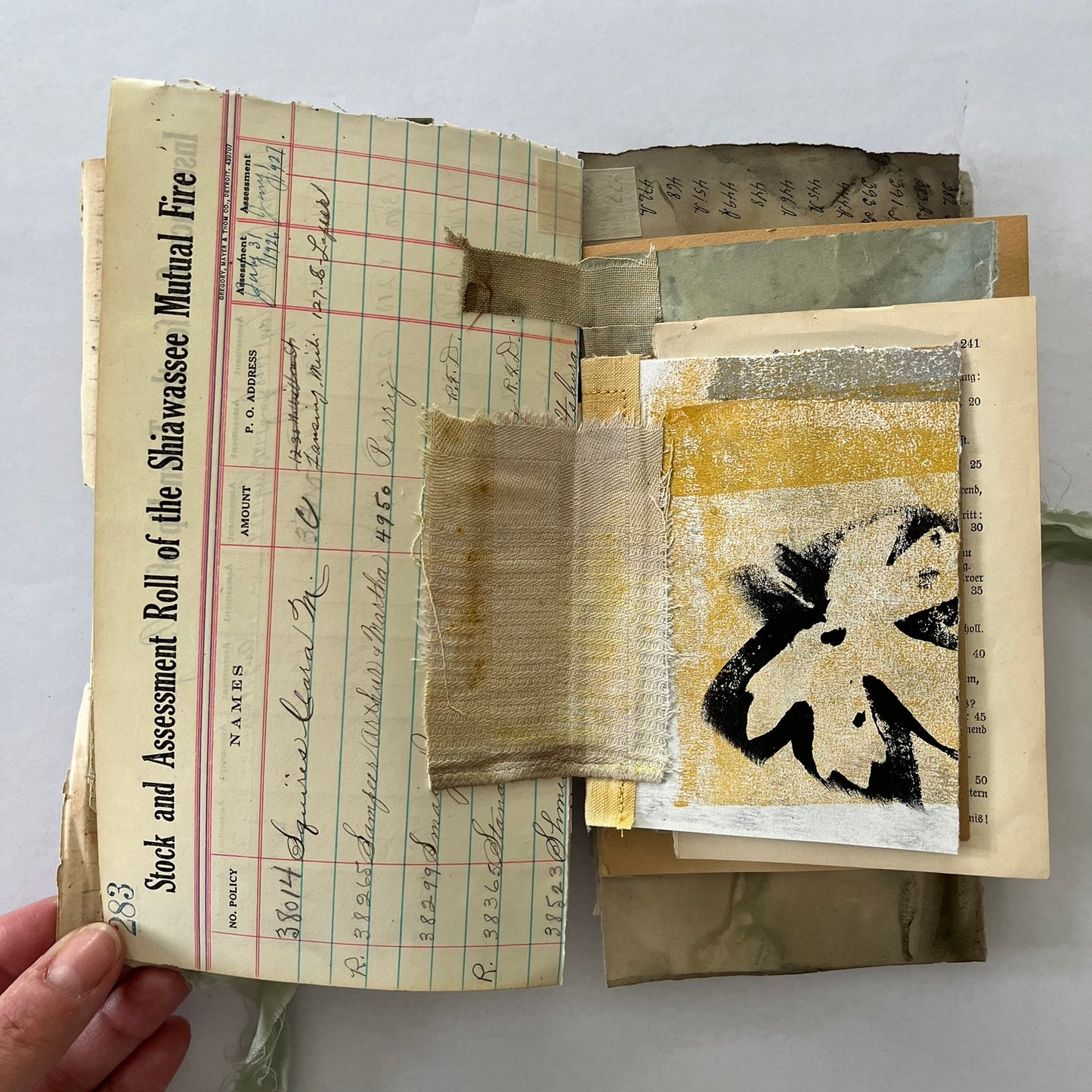 Journal with blue ribbon