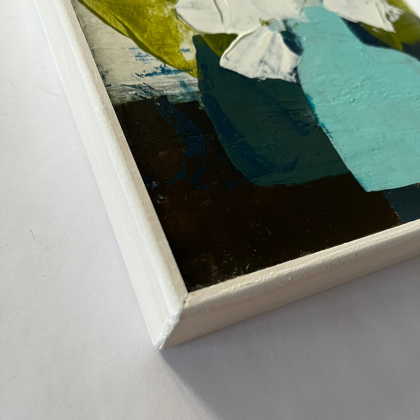 still life with blue vase