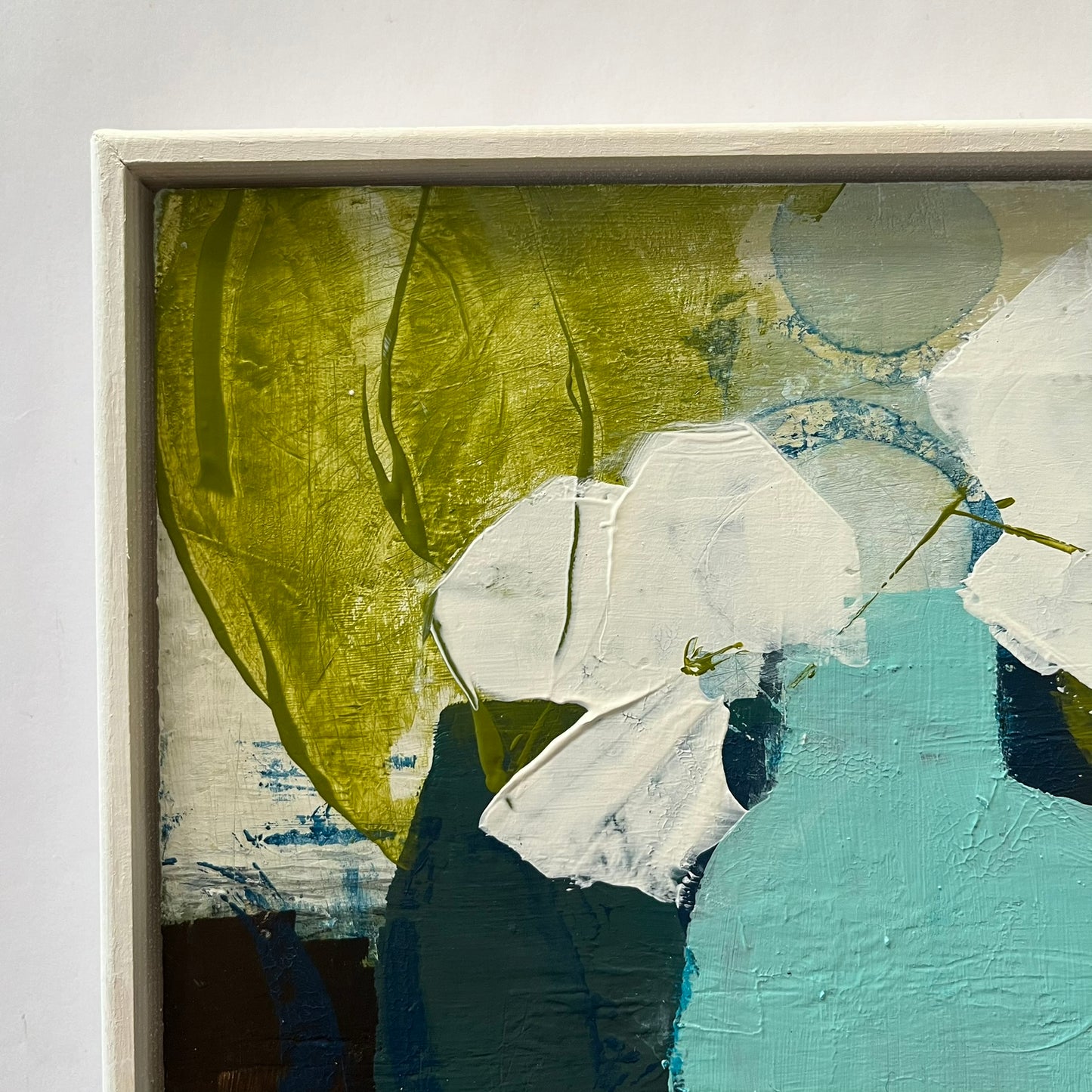 still life with blue vase