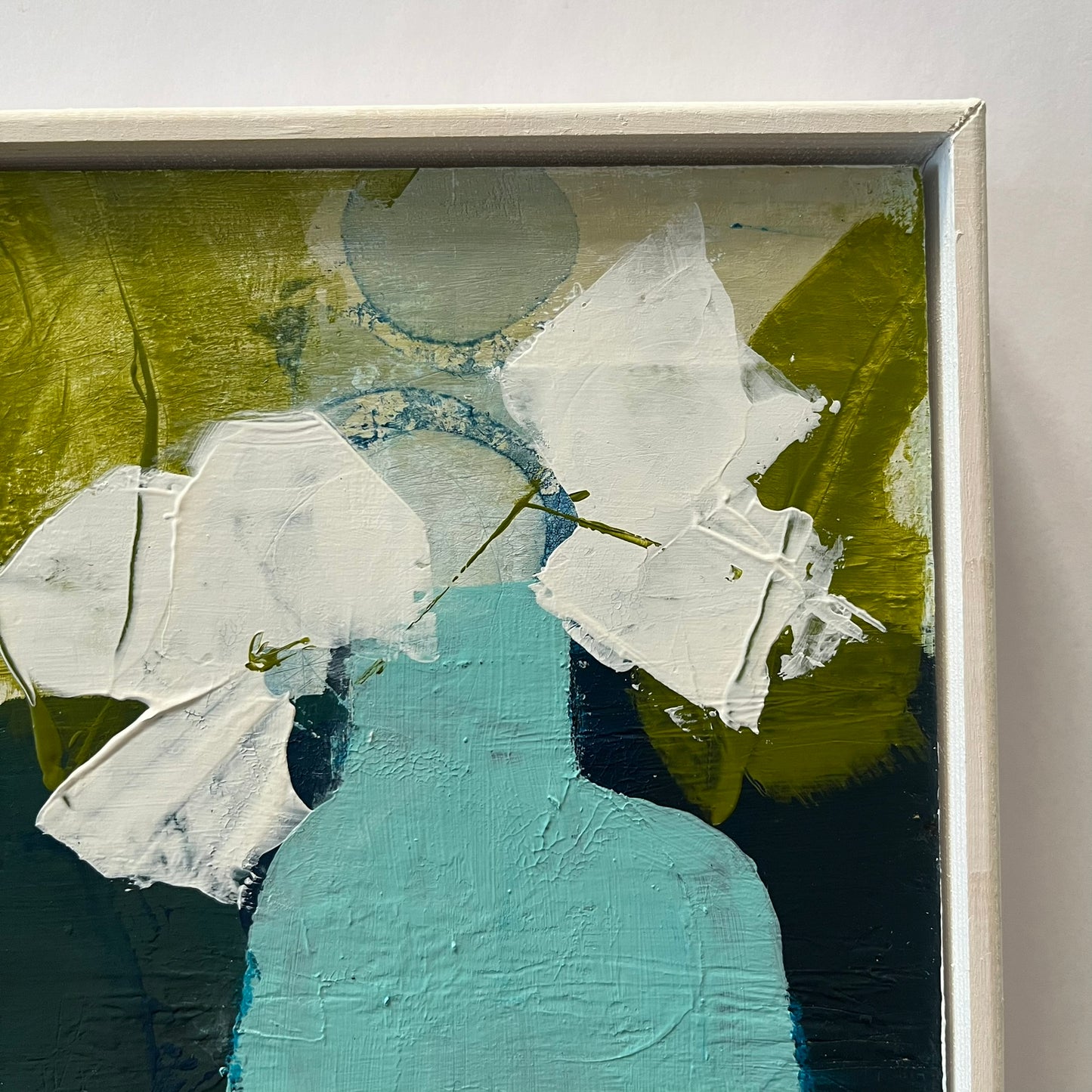 still life with blue vase