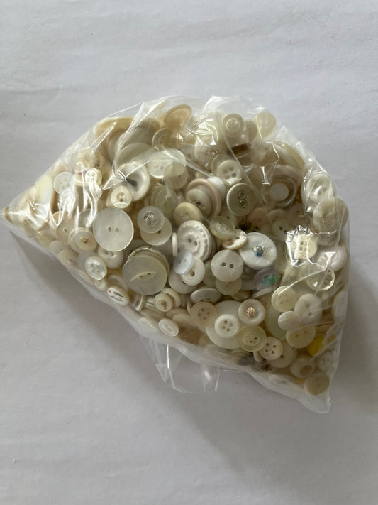 Bag of white buttons