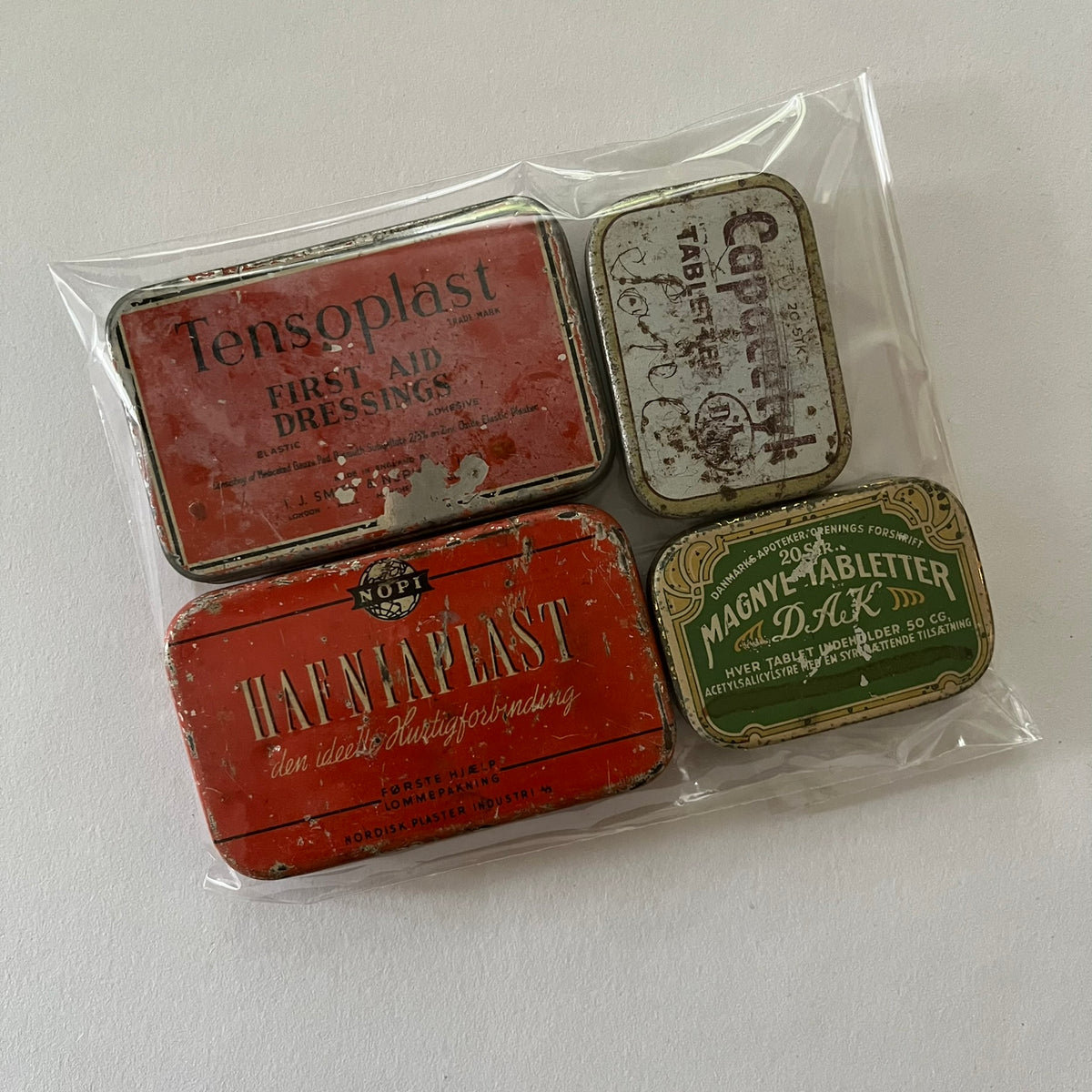 Set of 4 vintage tins