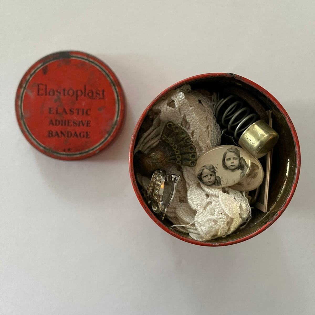 Box of Curiosity - Large red Elastoplast tin