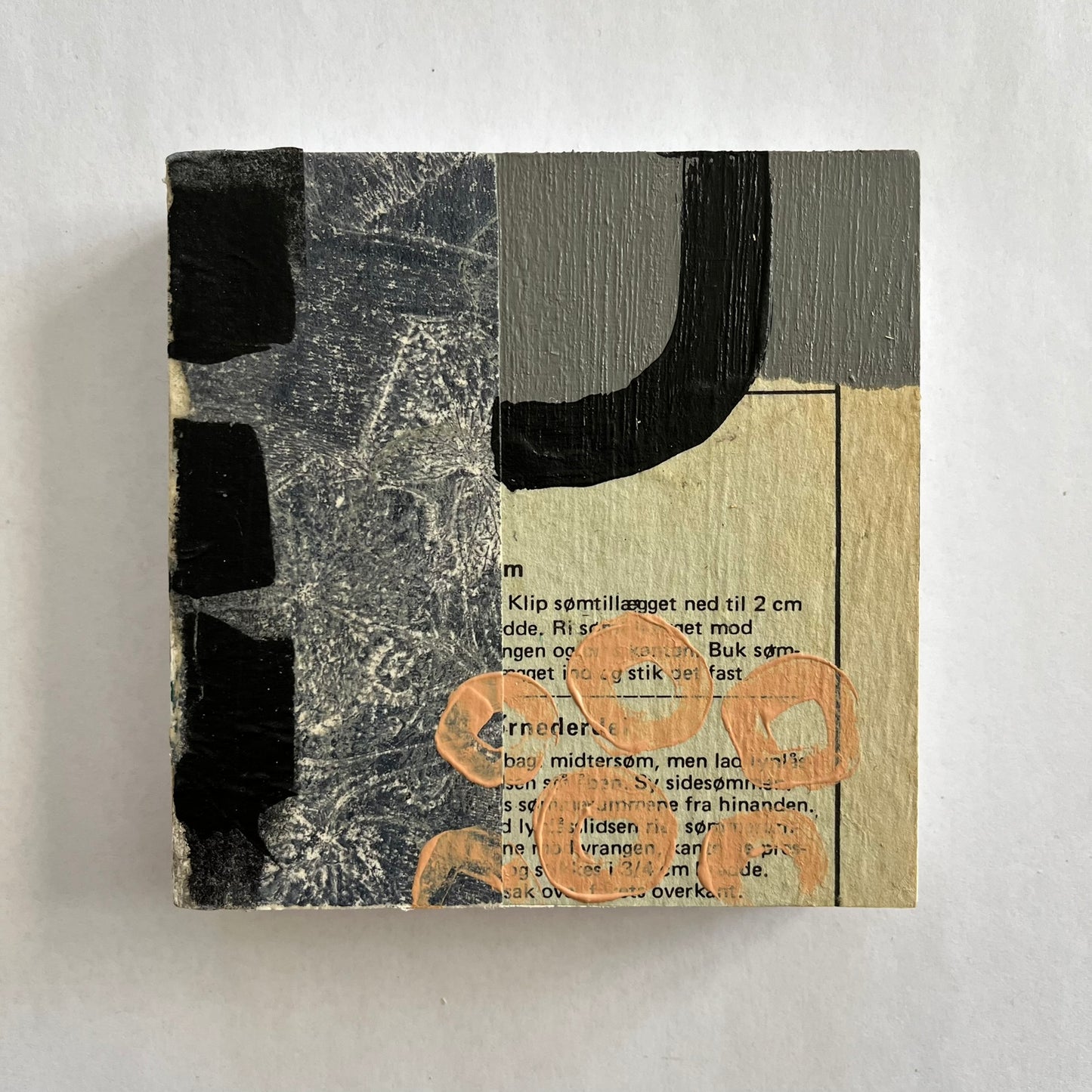 Collage on wood block C2