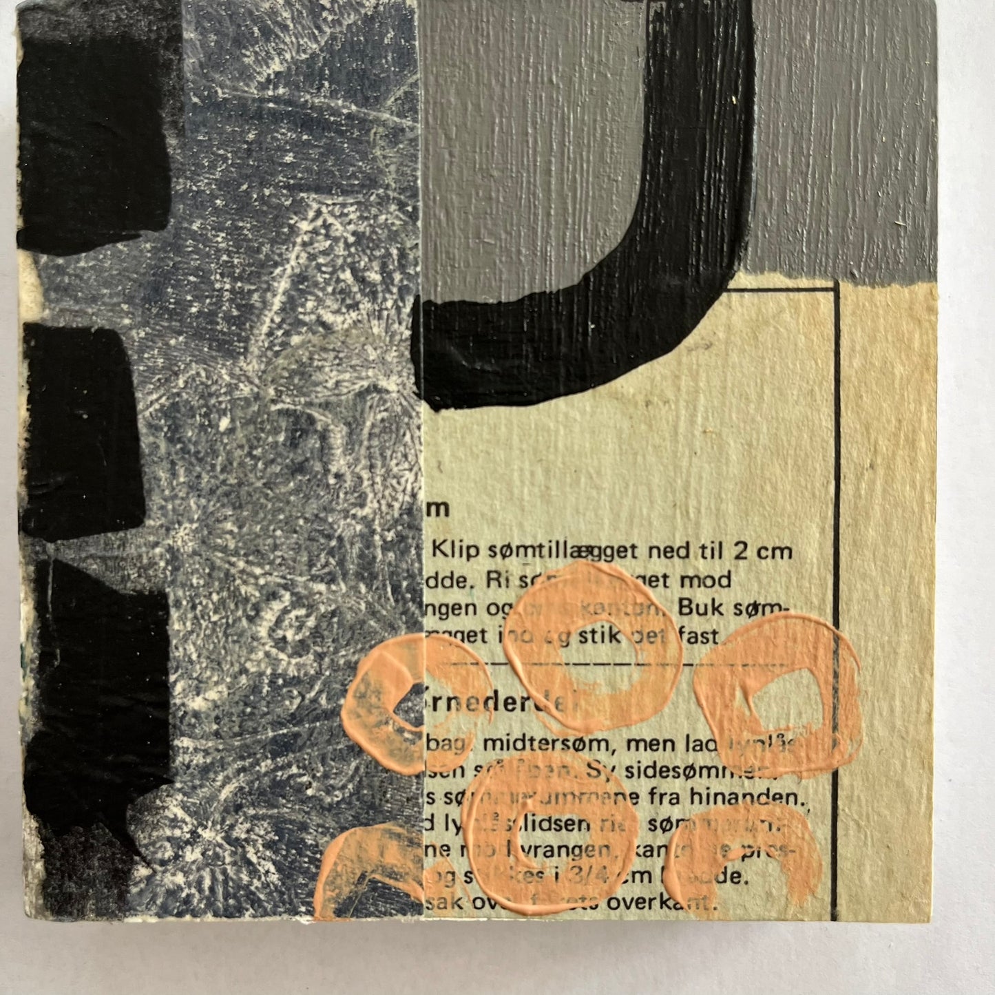 Collage on wood block C2