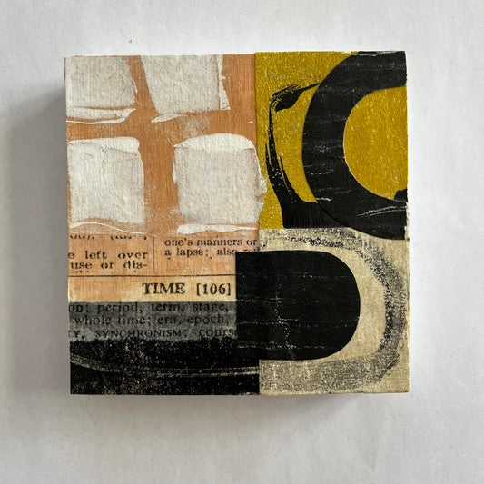 Collage on wood block C6