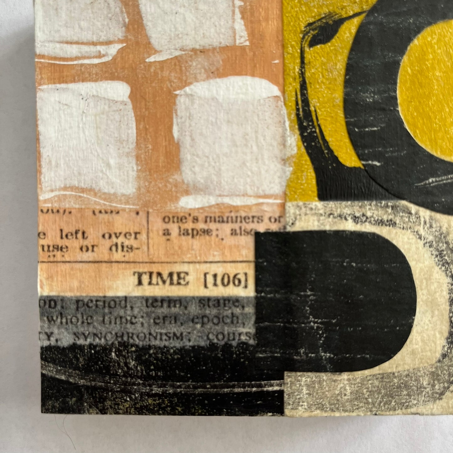 Collage on wood block C6