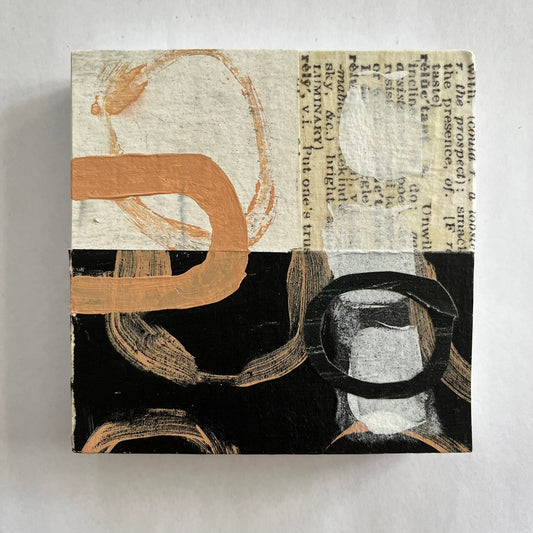 Collage on wood block C10