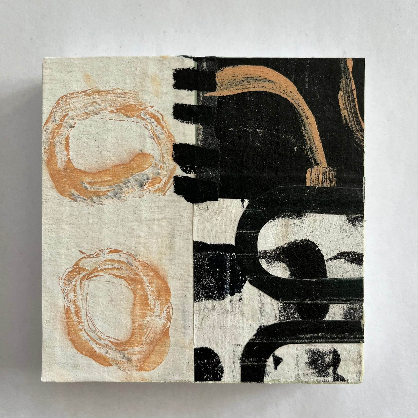 Collage on wood block C12